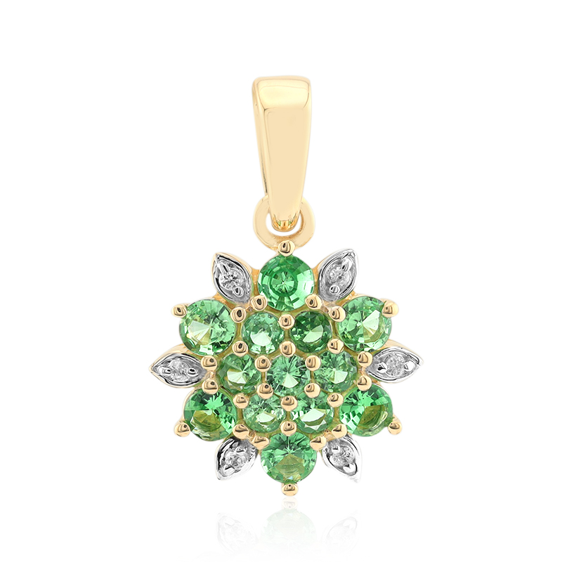 AAA-Kenianischer Tsavorit-Goldanhänger AAA-Kenianischer Tsavorit-Goldanhänger