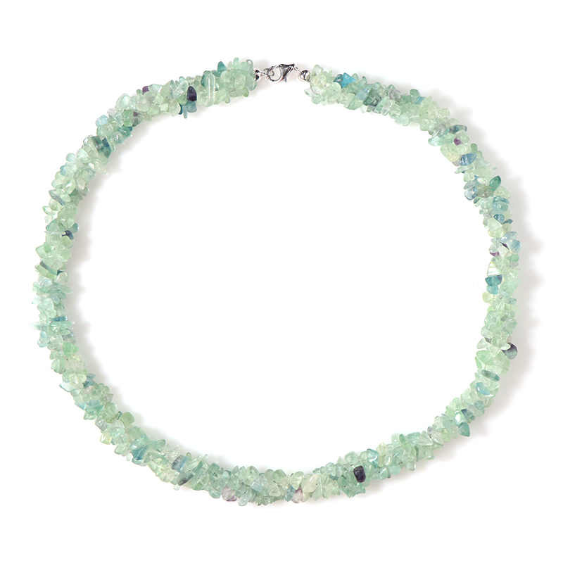 Fluorit-Silberhalskette
