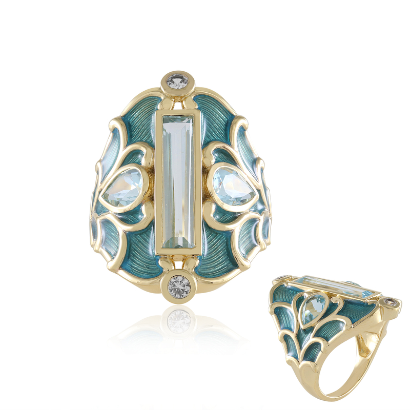 Himmelblauer Topas-Silberring (Adela Silber)