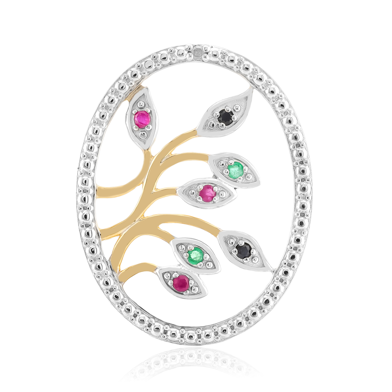 Edelstein-Silberanhänger