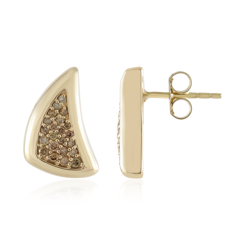 I2 Champagner-Brillant-Goldohrringe (de Melo)