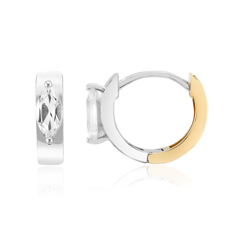 Weißer Topas-Silberohrringe