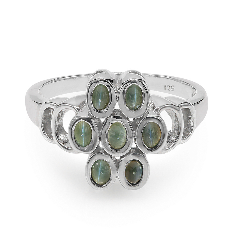 Alexandrit-Katzenauge-Silberring Alexandrit-Katzenauge-Silberring