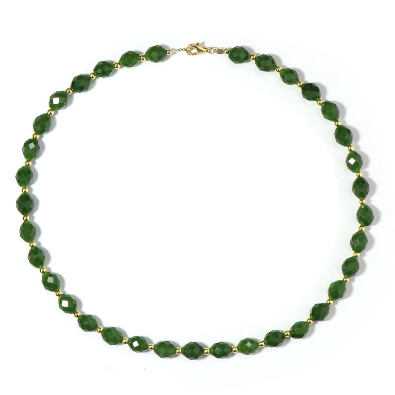 Grüner Quarz-Silberhalskette Grüner Quarz-Silberhalskette