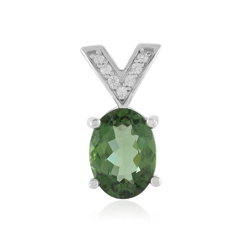 Chrom-Apatit-Silberanhänger