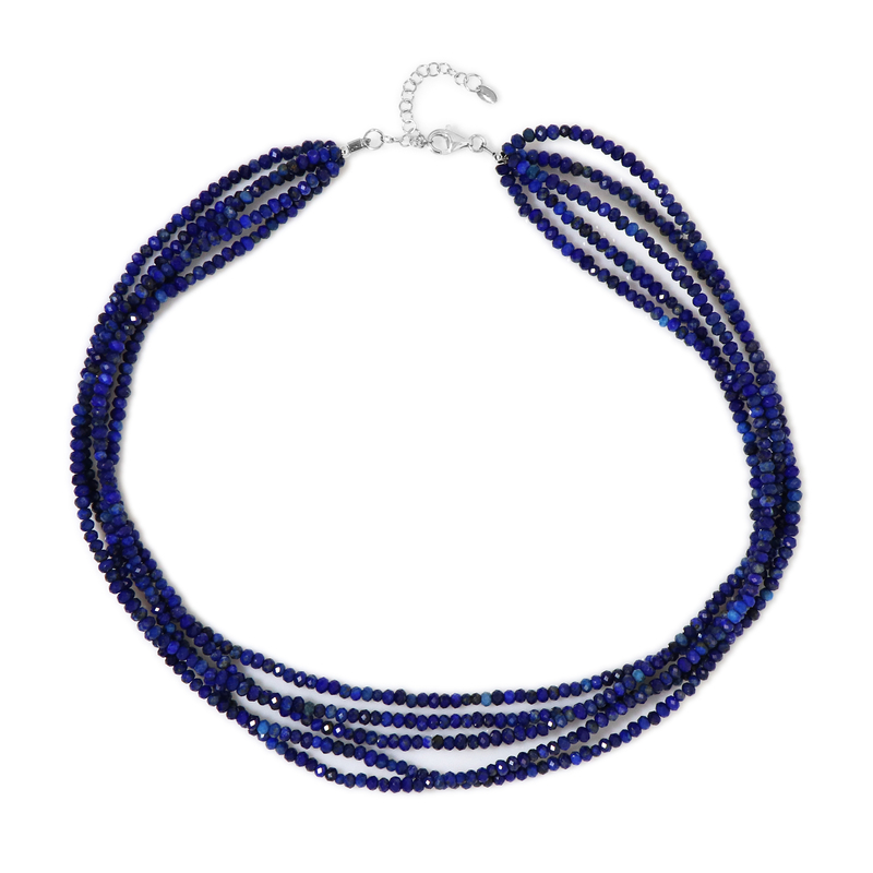 Lapislazuli-Silberhalskette - Farbe: Blau