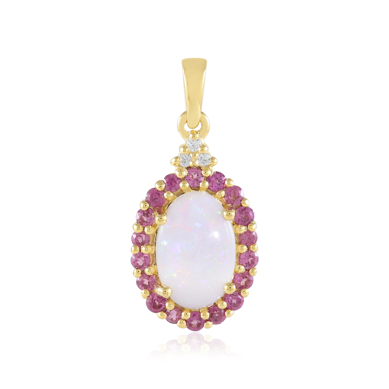 Australischer Opal-Silberanhänger