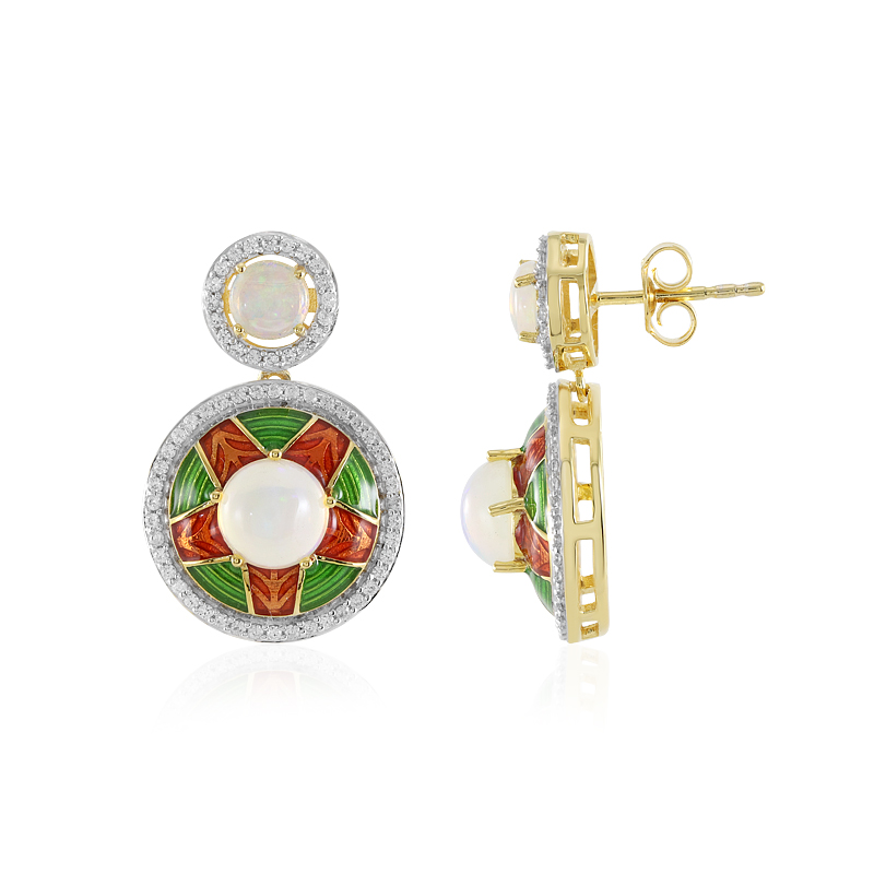 Welo-Opal-Silberohrringe (Adela Silber)