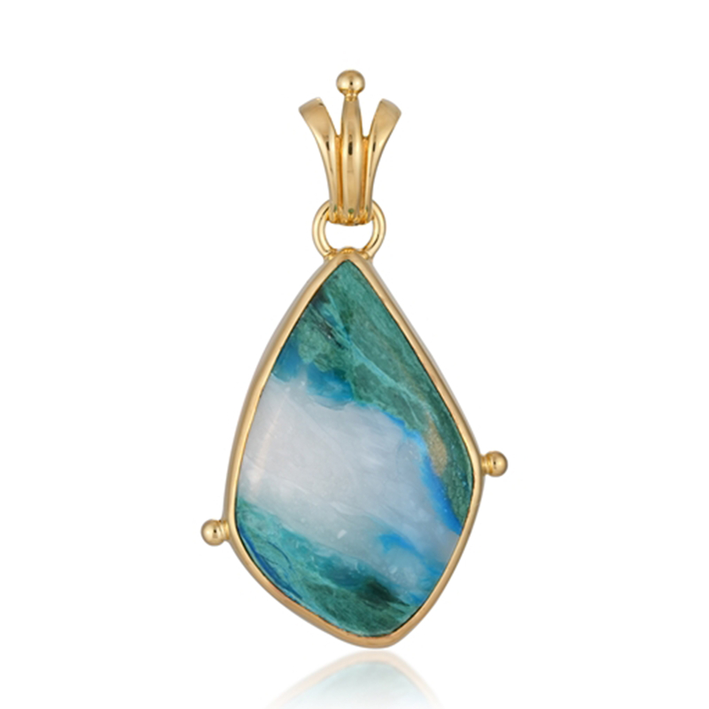 Atacama-Opal-Silberanhänger (Bali Barong)