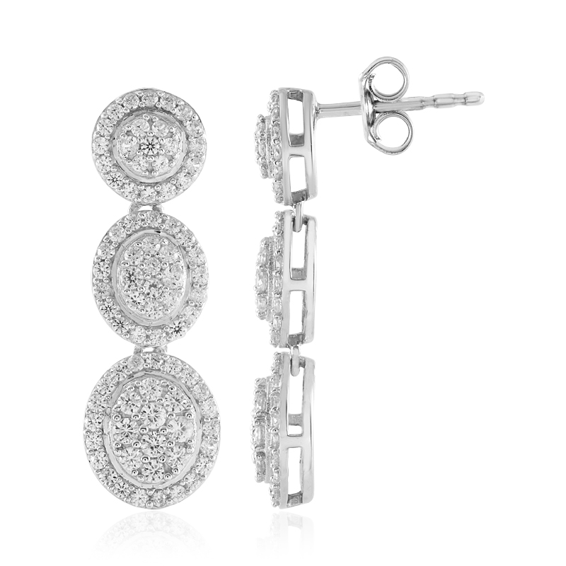 Zirkon-Silberohrringe (de Melo)