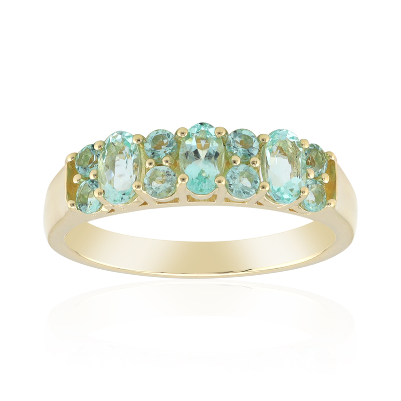 Nigerianischer Mintgrüner Beryll-Goldring