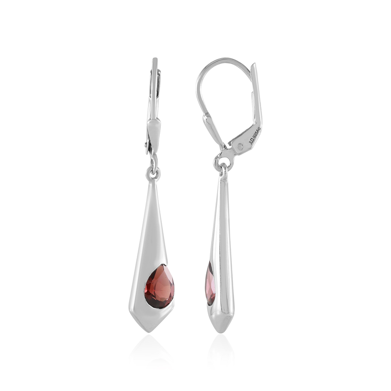 Mosambik-Granat-Silberohrringe Mosambik-Granat-Silberohrringe