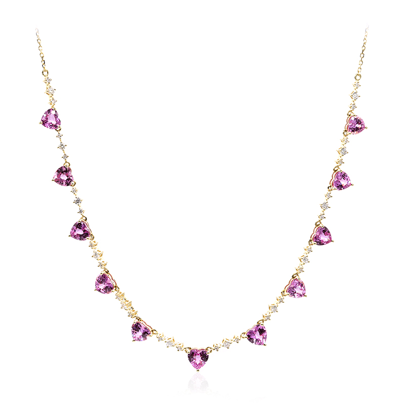 Pinkfarbener Saphir-Goldcollier (CIRARI)