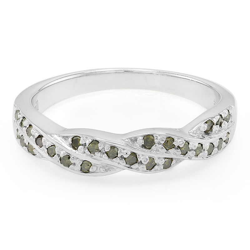 Fancy-Diamant-Silberring