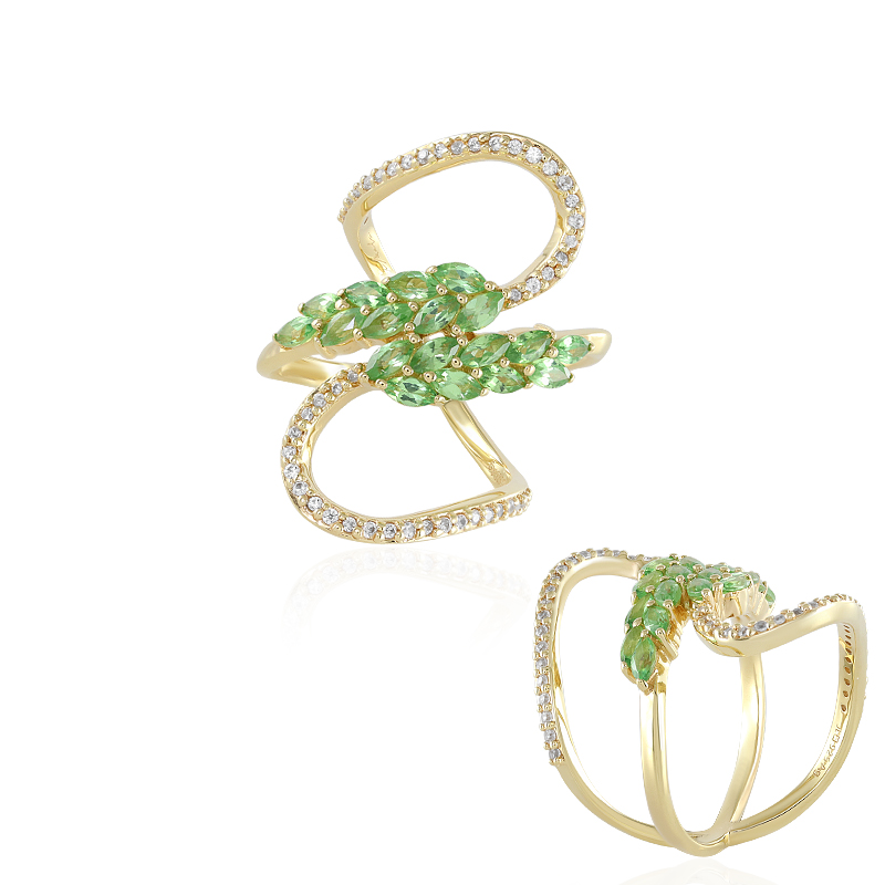 Tansania-Tsavorit-Silberring (de Melo)