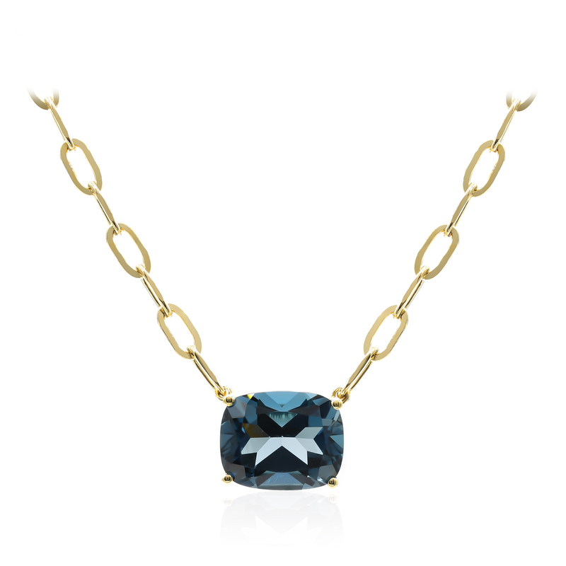 Londonblauer Topas-Goldcollier (CIRARI)
