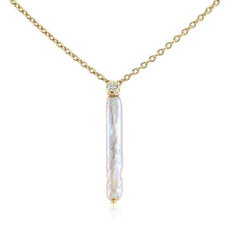 Keshi-Perlen-Silberhalskette (TPC)