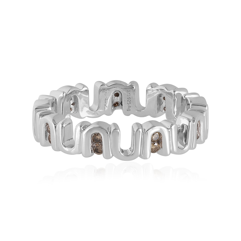 I3 Champagner-Brillant-Silberring (de Melo) I3 Champagner-Brillant-Silberring (de Melo)