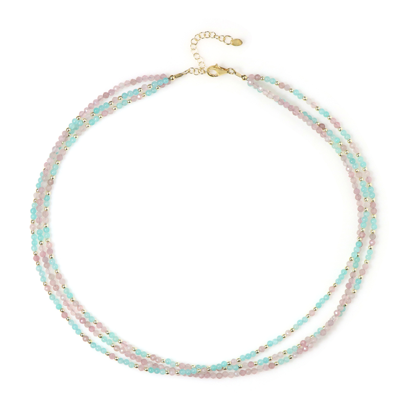 Edelstein-Silberhalskette (Riya)