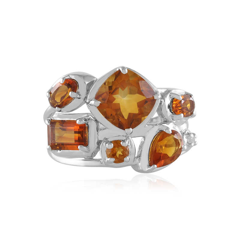 Madeira-Citrin-Silberring