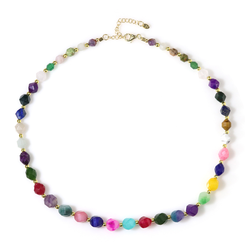 Edelstein-Silberhalskette (Adela Silber) Edelstein-Silberhalskette (Adela Silber)