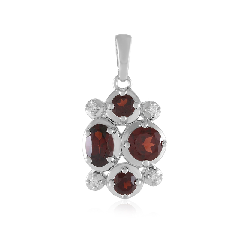 Mosambik-Granat-Silberanhänger Mosambik-Granat-Silberanhänger