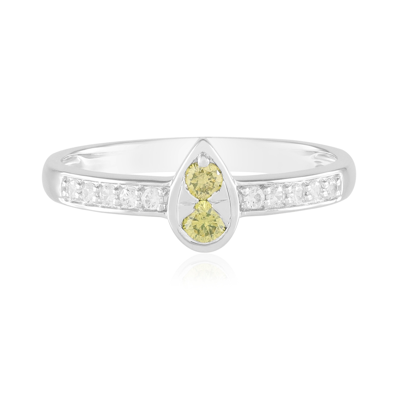 Gelber I2 Brillant-Silberring (de Melo Essence)