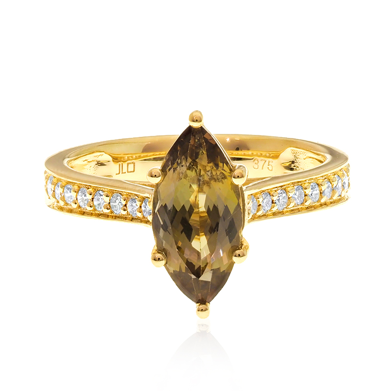 Nicht erhitzter Tansanit-Goldring Nicht erhitzter Tansanit-Goldring