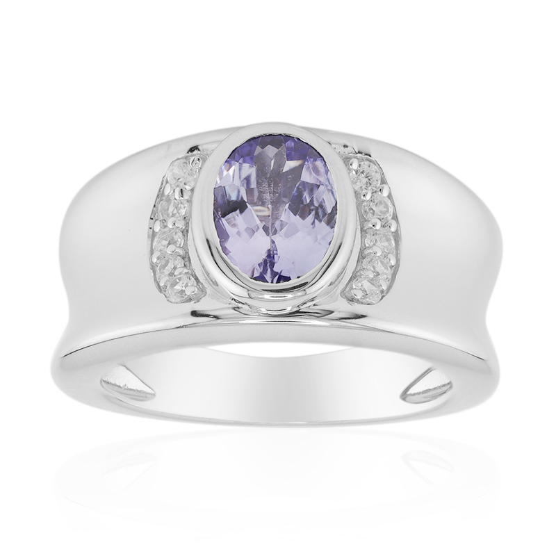 Nicht erhitzter Tansanit-Silberring (Remy Rotenier) Nicht erhitzter Tansanit-Silberring (Remy Rotenier)