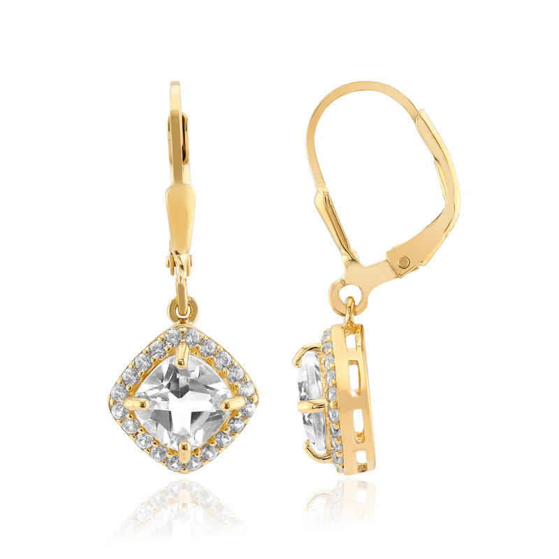 Weißer Topas-Silberohrringe Weißer Topas-Silberohrringe