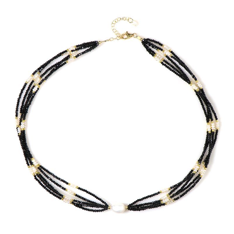 Edelstein-Silberhalskette (Riya)