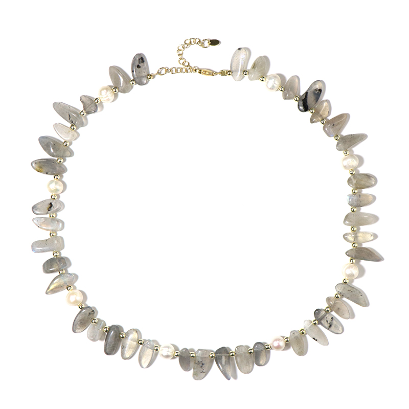 Labradorit-Silberhalskette (Riya)