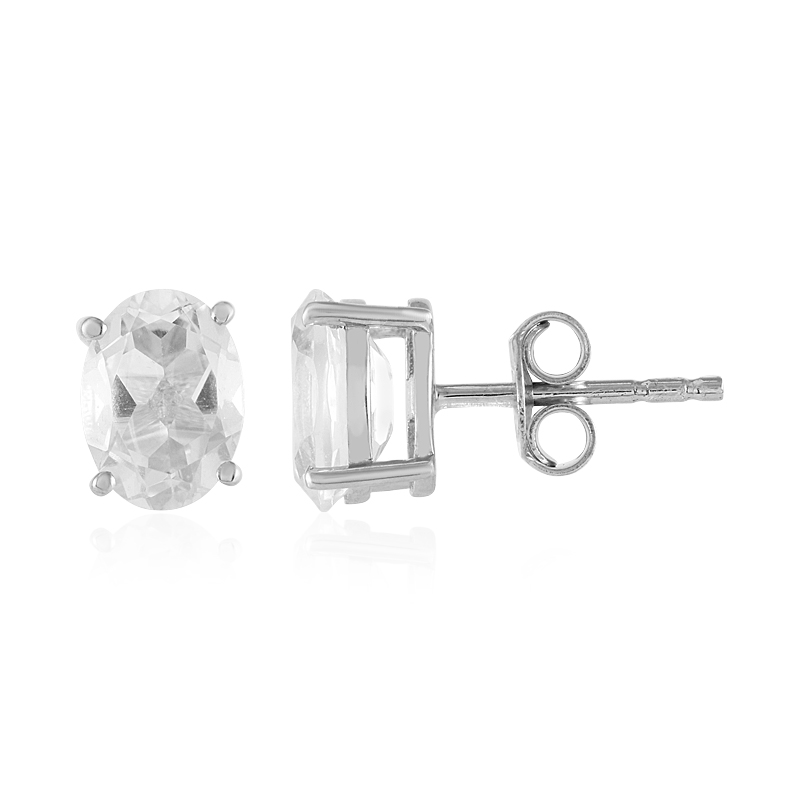 Weißer Topas-Silberohrringe