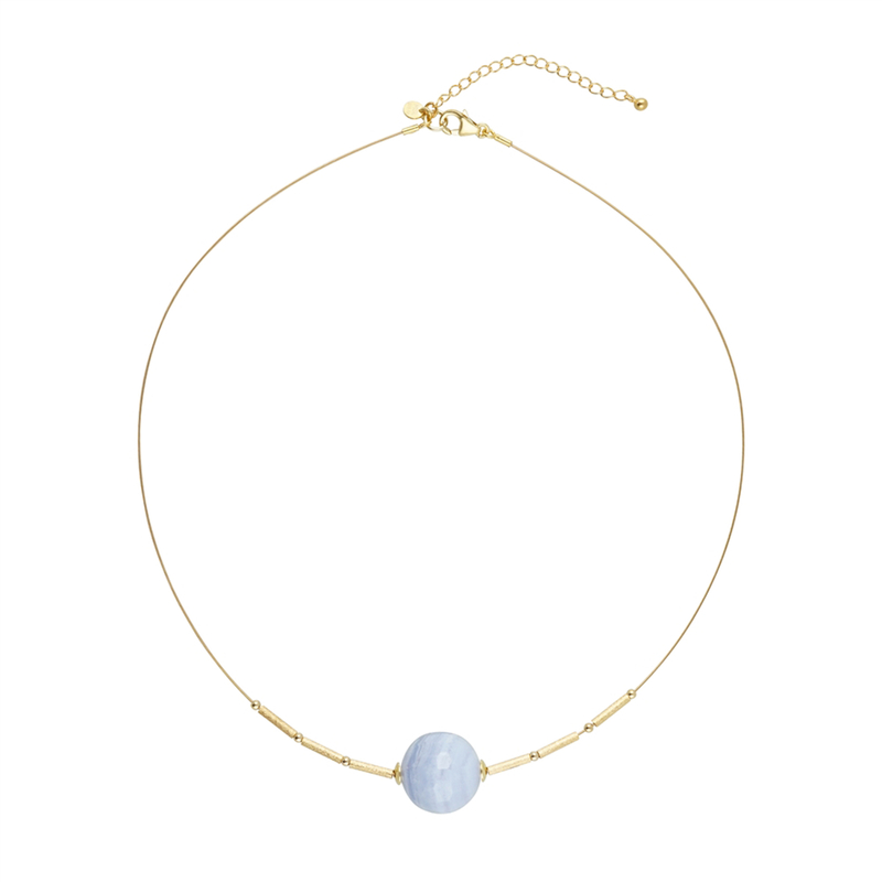 Blauer Band-Achat-Collier Blauer Band-Achat-Collier