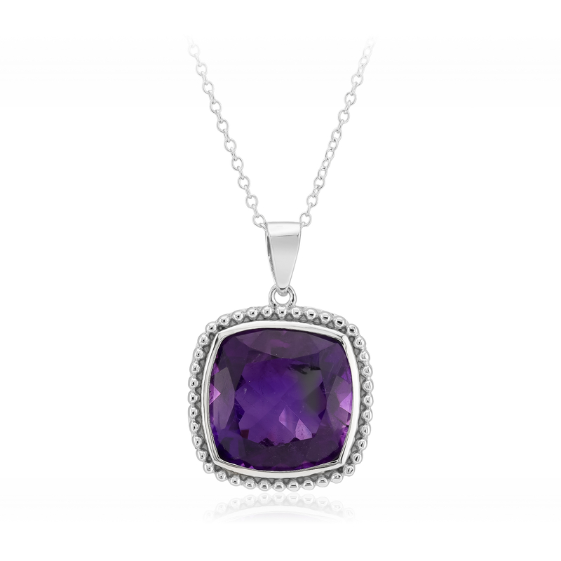 Marokkanischer Amethyst-Silberhalskette