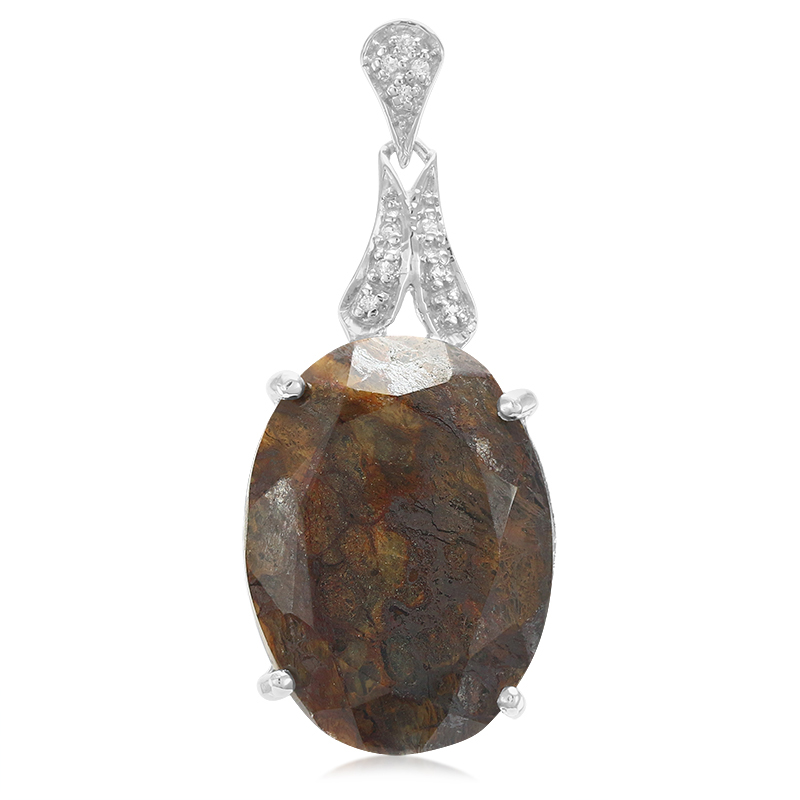 Dinosaurier-Quarz-Silberanhänger