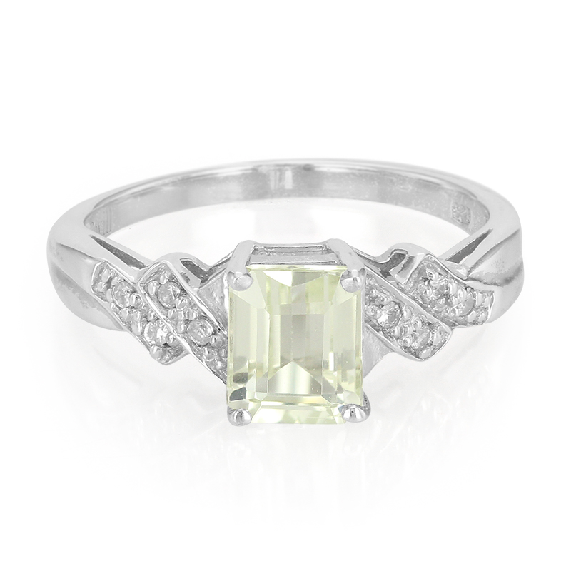 Kanariengelber Kunzit-Silberring Kanariengelber Kunzit-Silberring