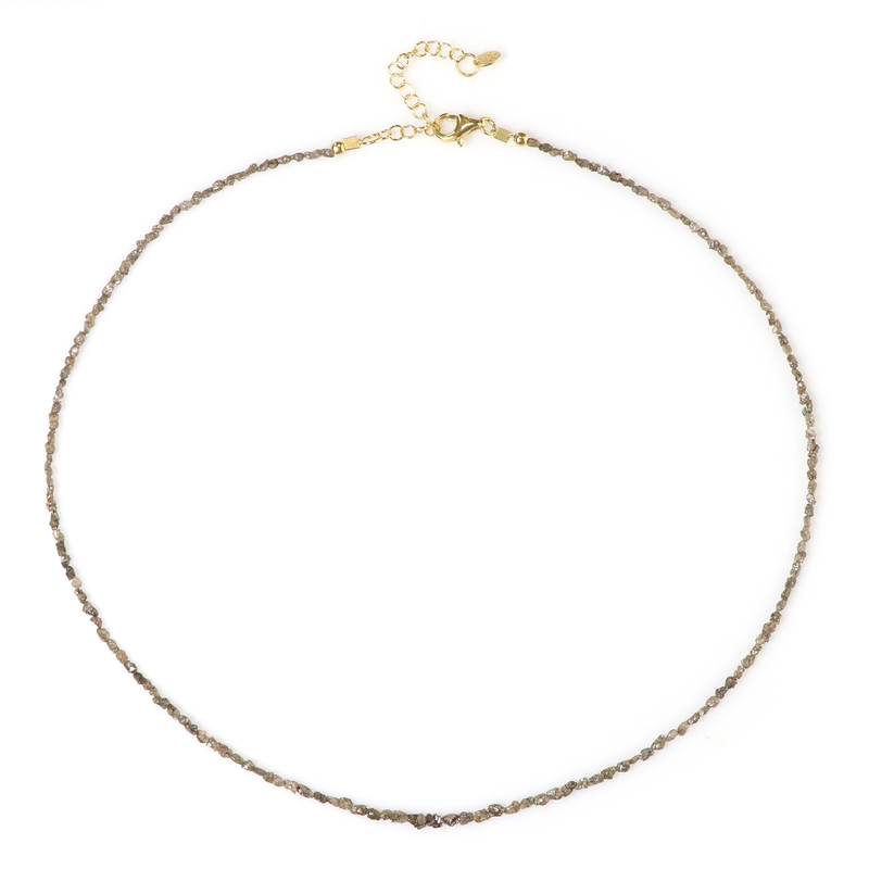 Champagner-Diamant-Silberhalskette