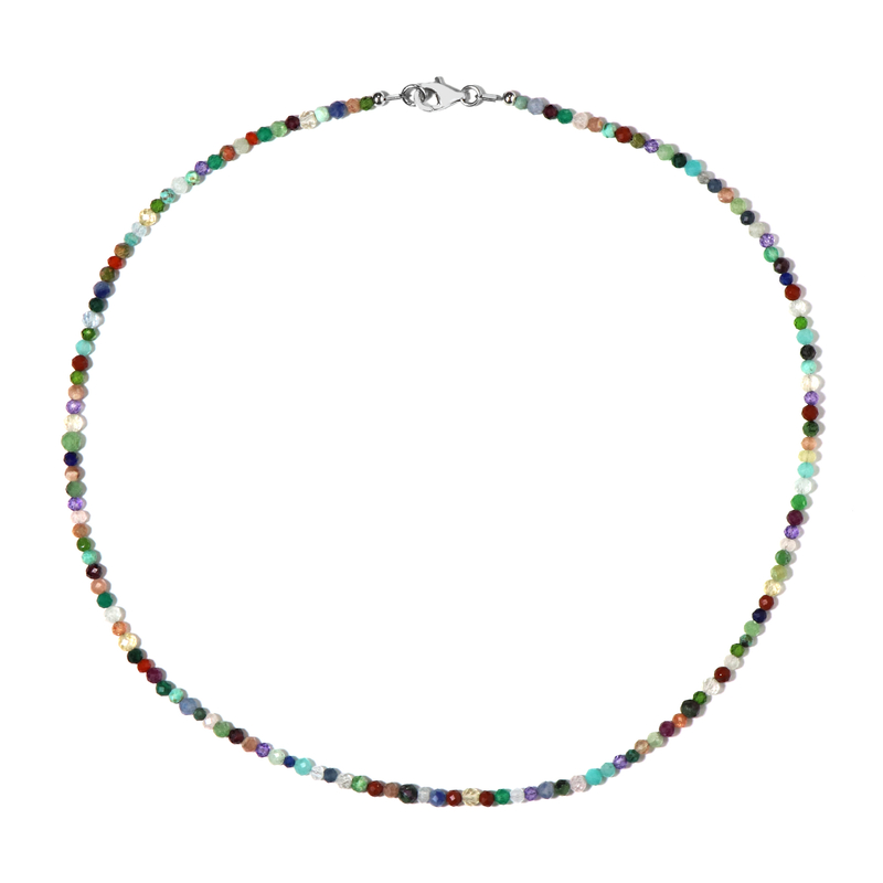 Edelstein-Silberhalskette