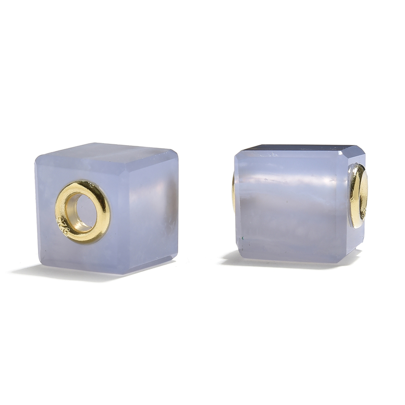 Blauer Chalzedon-Silberanhänger (MONOSONO COLLECTION)