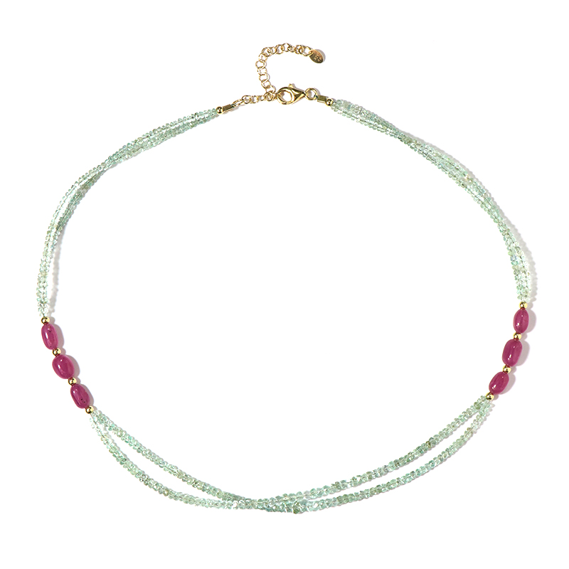 Edelstein-Silberhalskette Edelstein-Silberhalskette