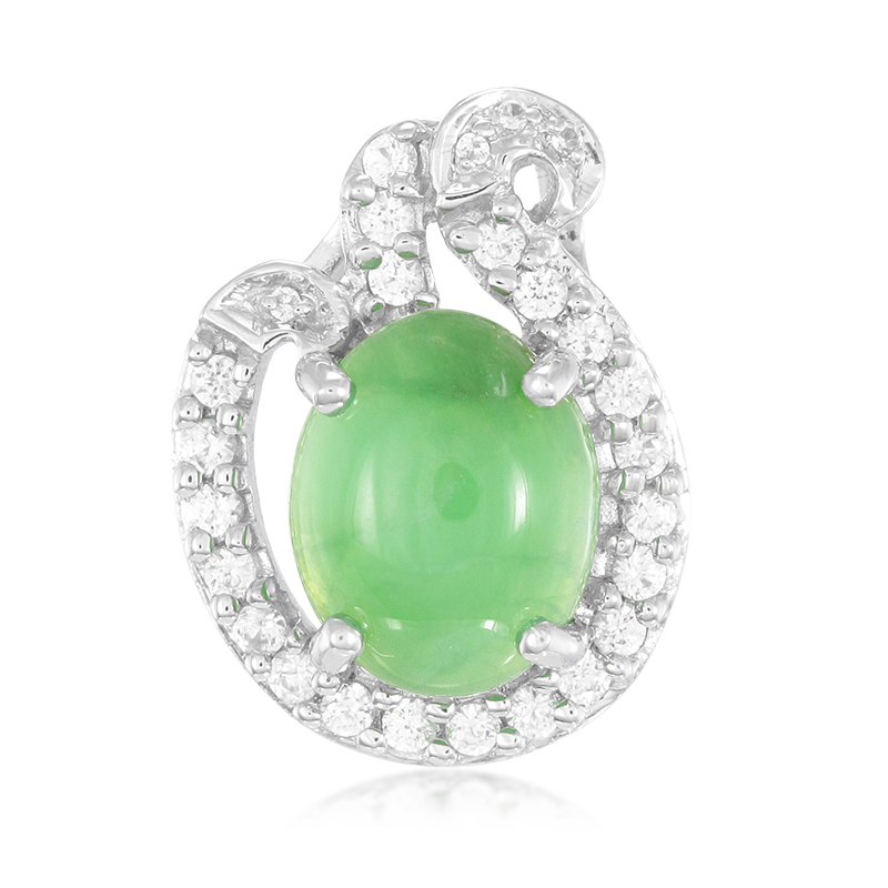 Kaiserlicher Chrysopras-Silberanhänger