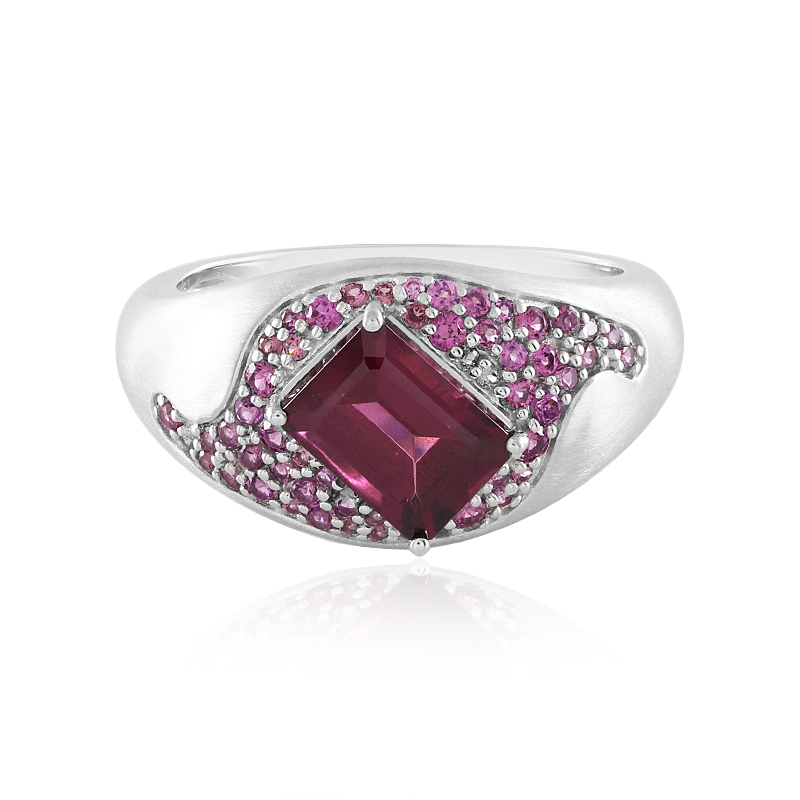 Rhodolith-Silberring (de Melo)