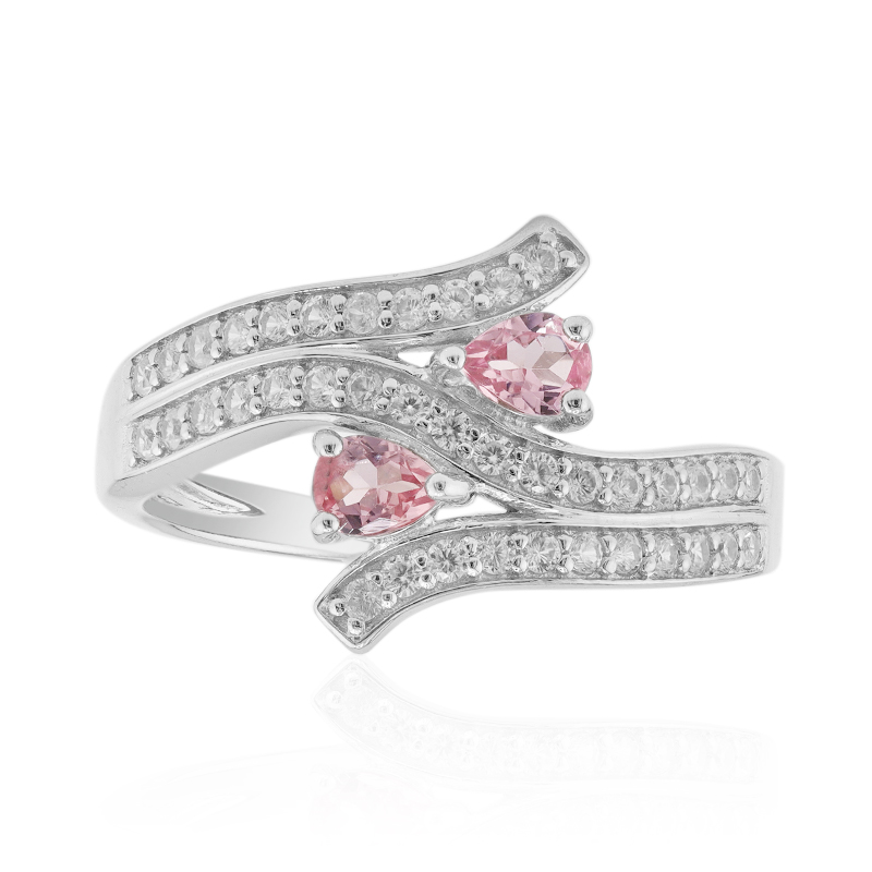 Nigerianischer Pinkfarbener Turmalin-Silberring Nigerianischer Pinkfarbener Turmalin-Silberring