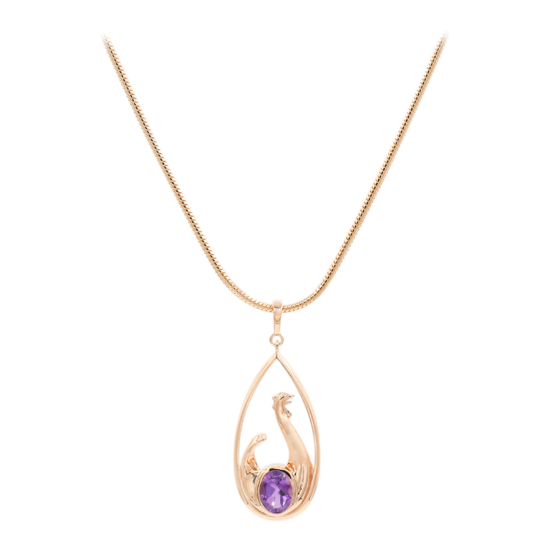 Sibirischer Amethyst-Silberhalskette Sibirischer Amethyst-Silberhalskette