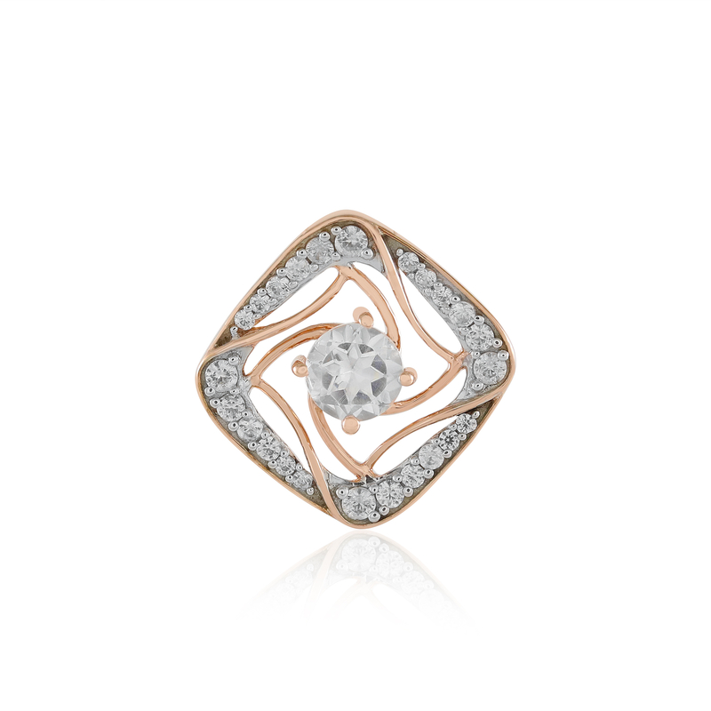 Weißer Topas-Silberanhänger