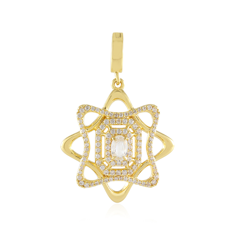 Weißer Saphir-Silberanhänger