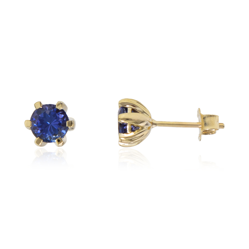 AAA-Tansanit-Goldohrringe (de Melo) - Farbe: Blau