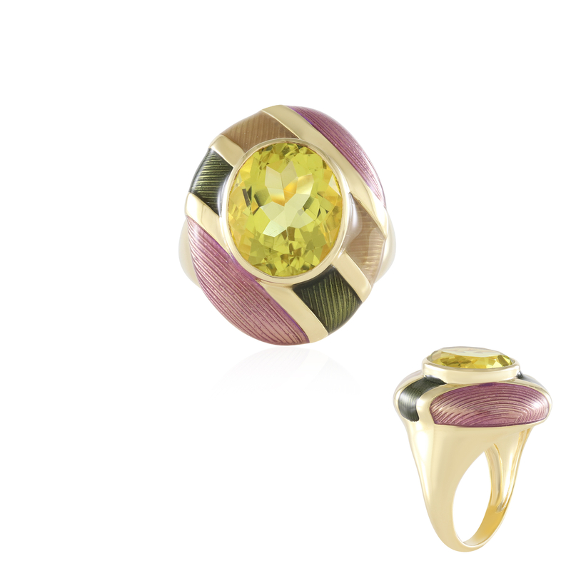 Limonen-Quarz-Silberring (Adela Silber)