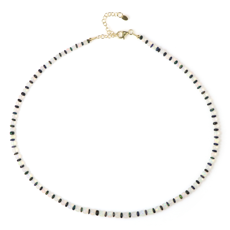 Opal-Silberhalskette